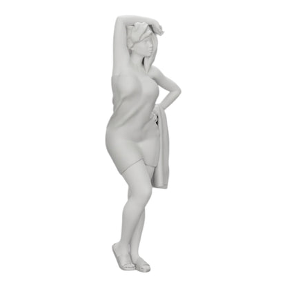 Modello diorama fotografia prodotto 0: Donna sexy dopo la doccia con accappatoio e asciugamano (Rif. Nr. A10)