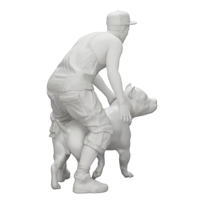 Foto del prodotto diorama modellistico 0: Gangster-Homie con cappello e cane Pitbull (Rif. Nr. A22)