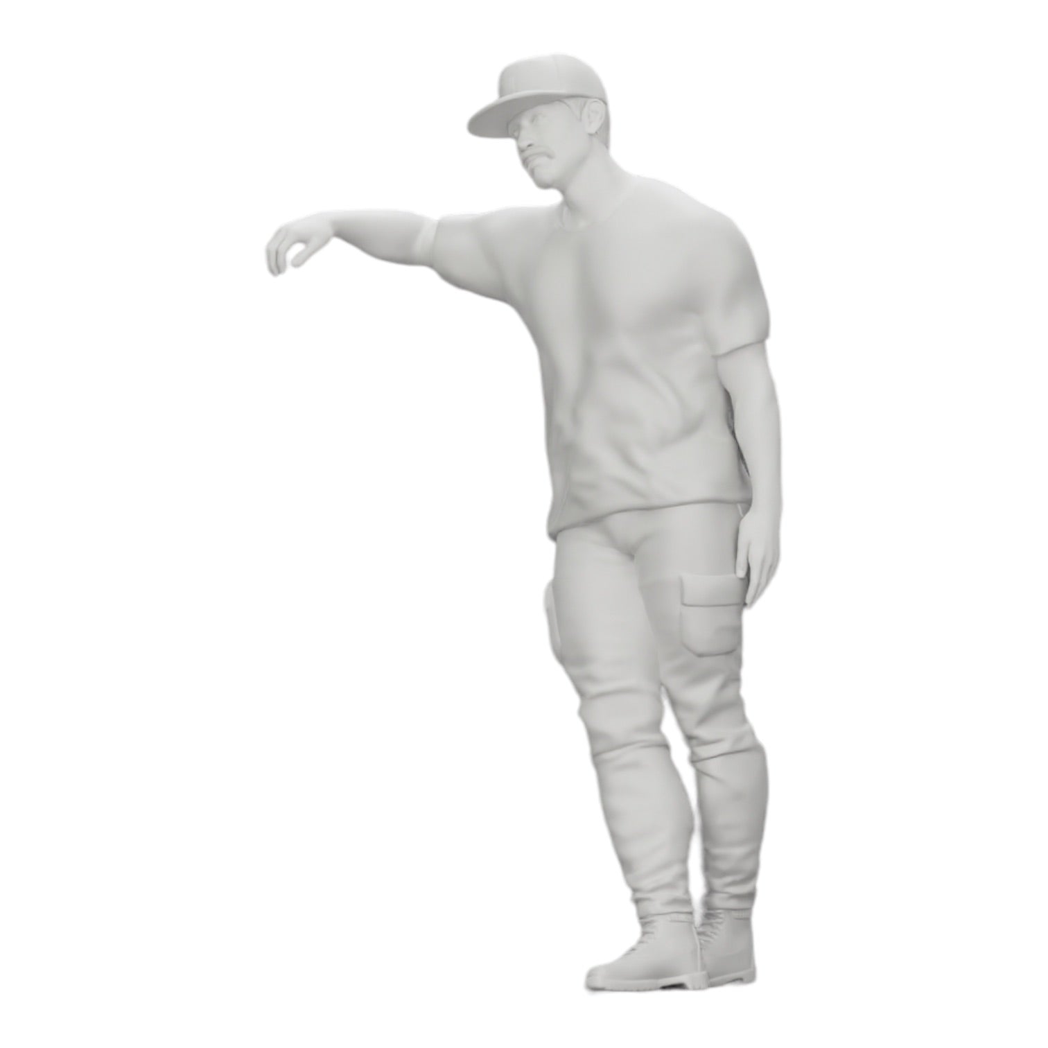 Diorama Modellbau Produktfoto 0: Gangster mit Mütze lehnt an Mauer (Ref Nr. A23)