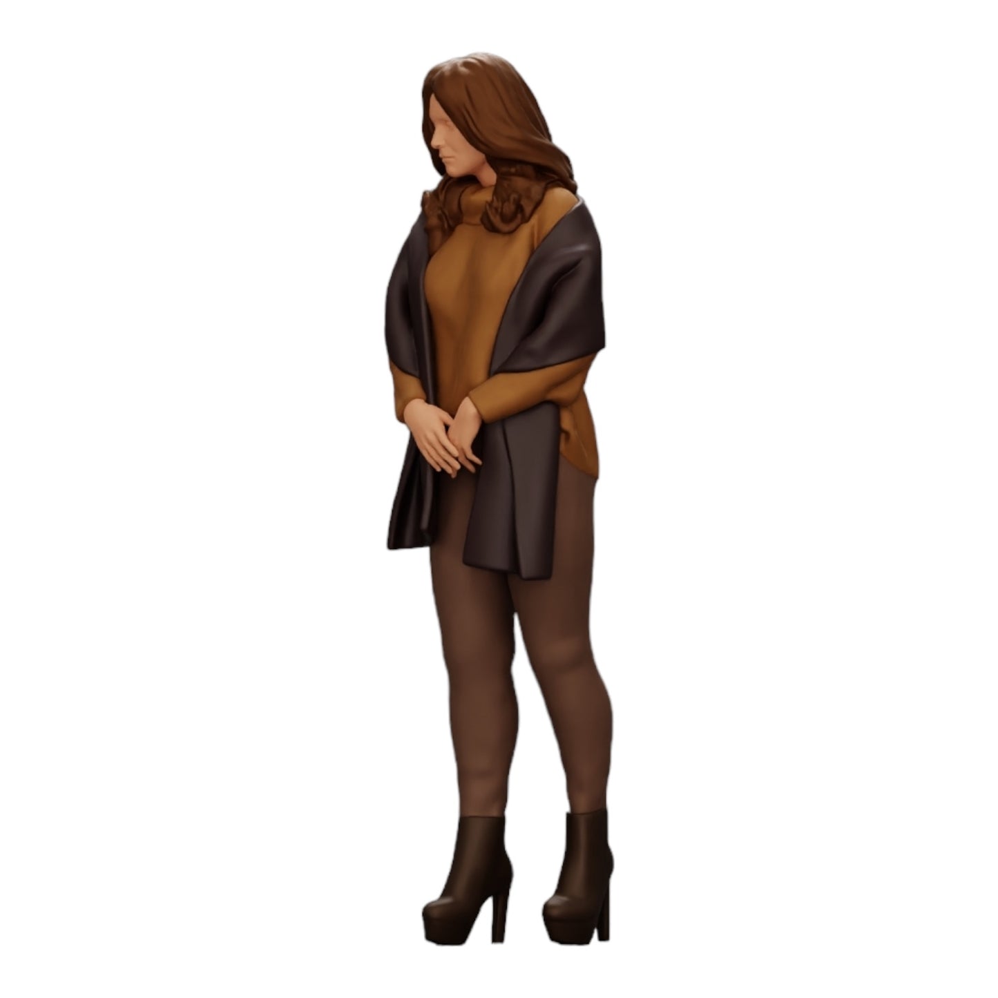 Diorama Modellbau Produktfoto 0: Frau in der Kälte und trägt Schal und Schuhe mit Absätzen (Ref Nr. A26)