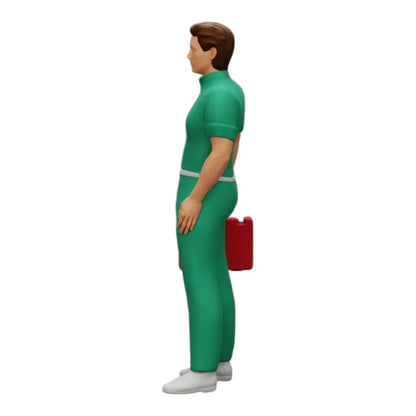 Modello diorama foto prodotto 0: Il paramedico è pronto con una cassetta di pronto soccorso (Rif. Nr. A28)
