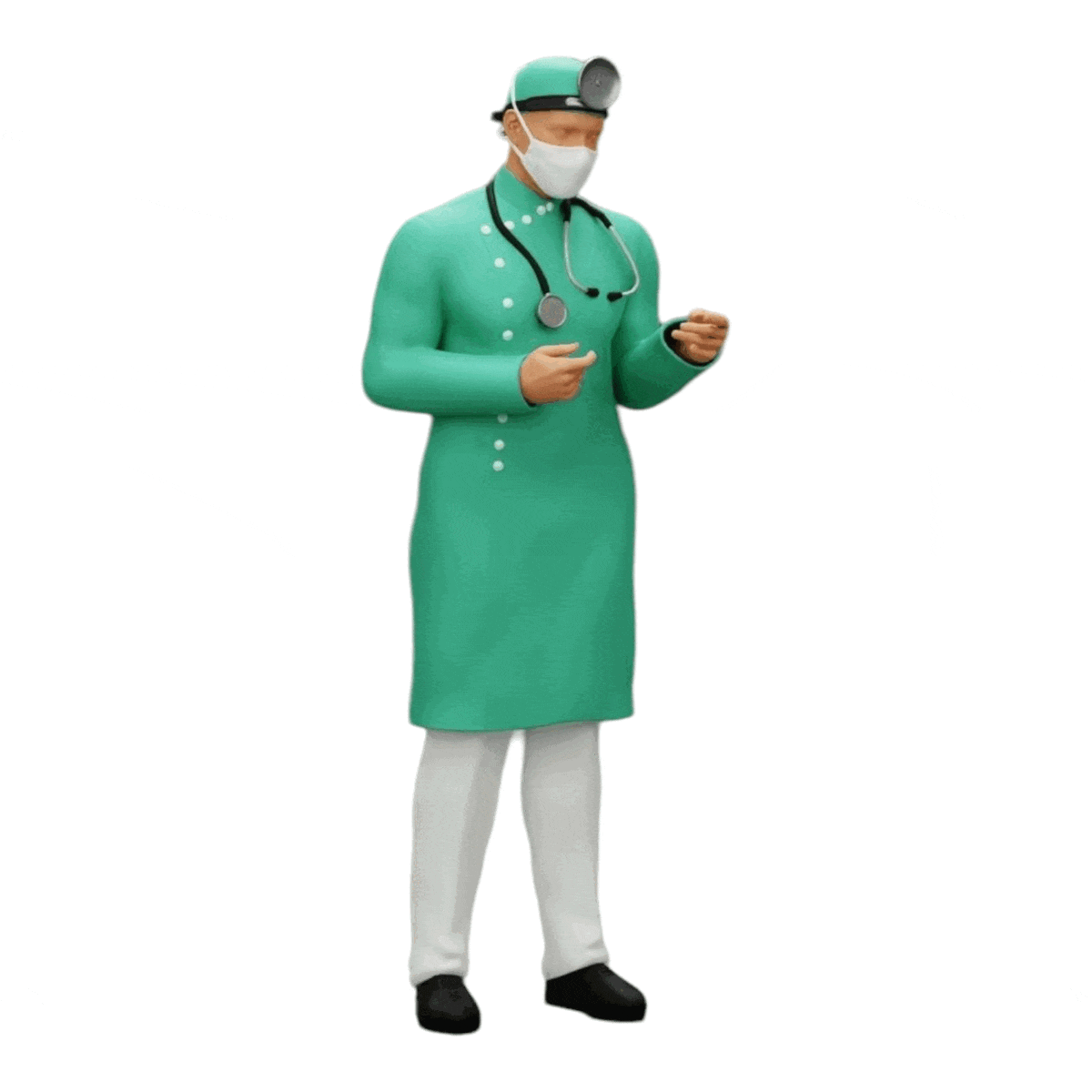 Diorama Modellbau Produktfoto 0: Chirurg/Arzt im Krankenhaus mit Stethoskop (Ref Nr. A29)
