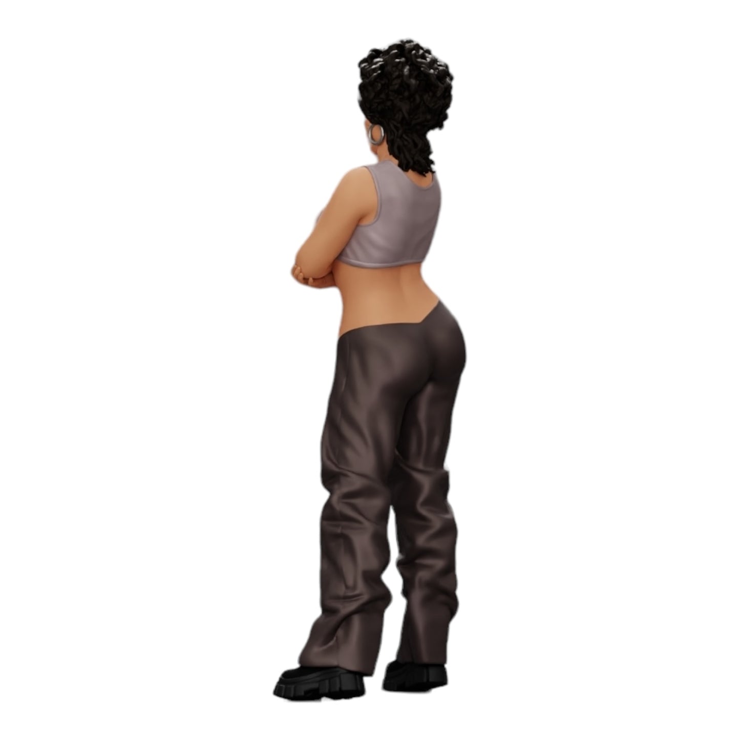 Diorama Modellbau Produktfoto 0: Mädchen mit lockigem Haar in weiten Hosen mit verschränkten Händen (Ref Nr. A39)