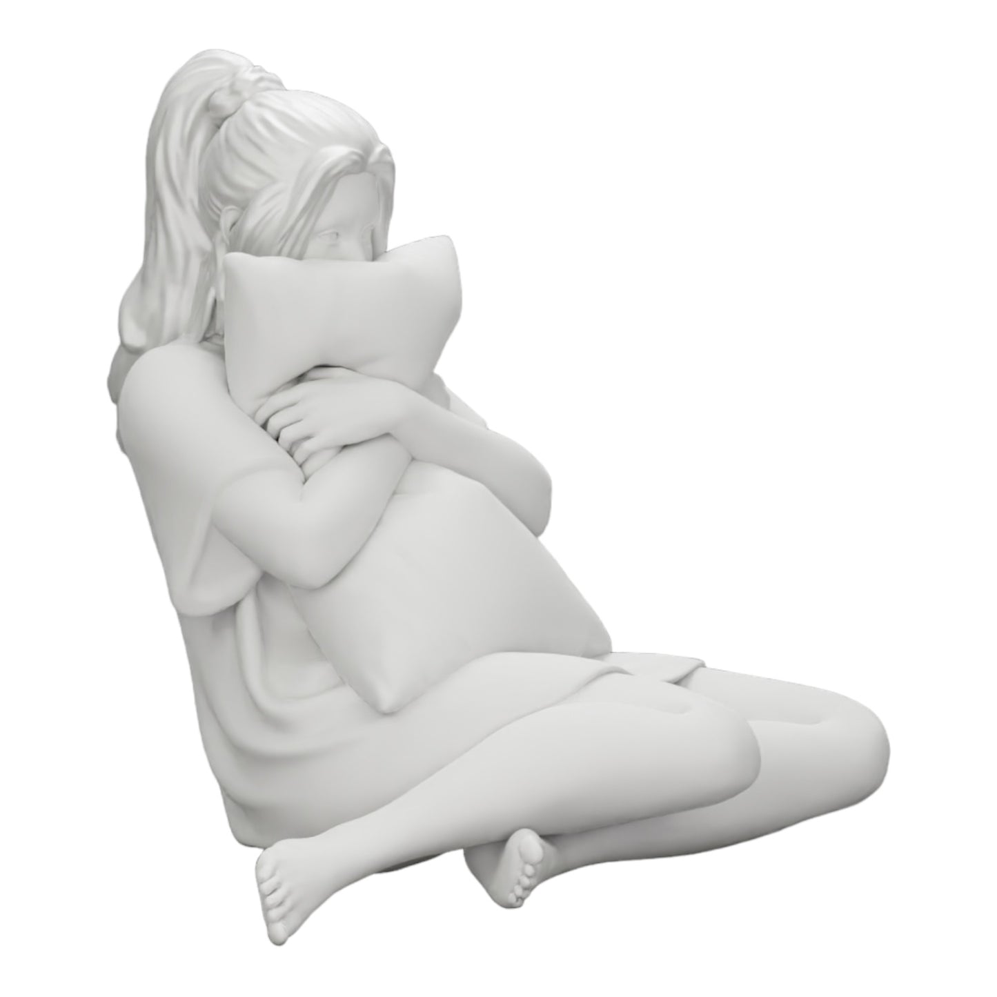 Diorama Modellbau Produktfoto 0: Mädchen schaut Horrorfilm und hält ein Kissen (Ref Nr. A43)