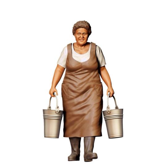 Farmer's wife with buckets - Old farmer at work (Ref. No. 302)