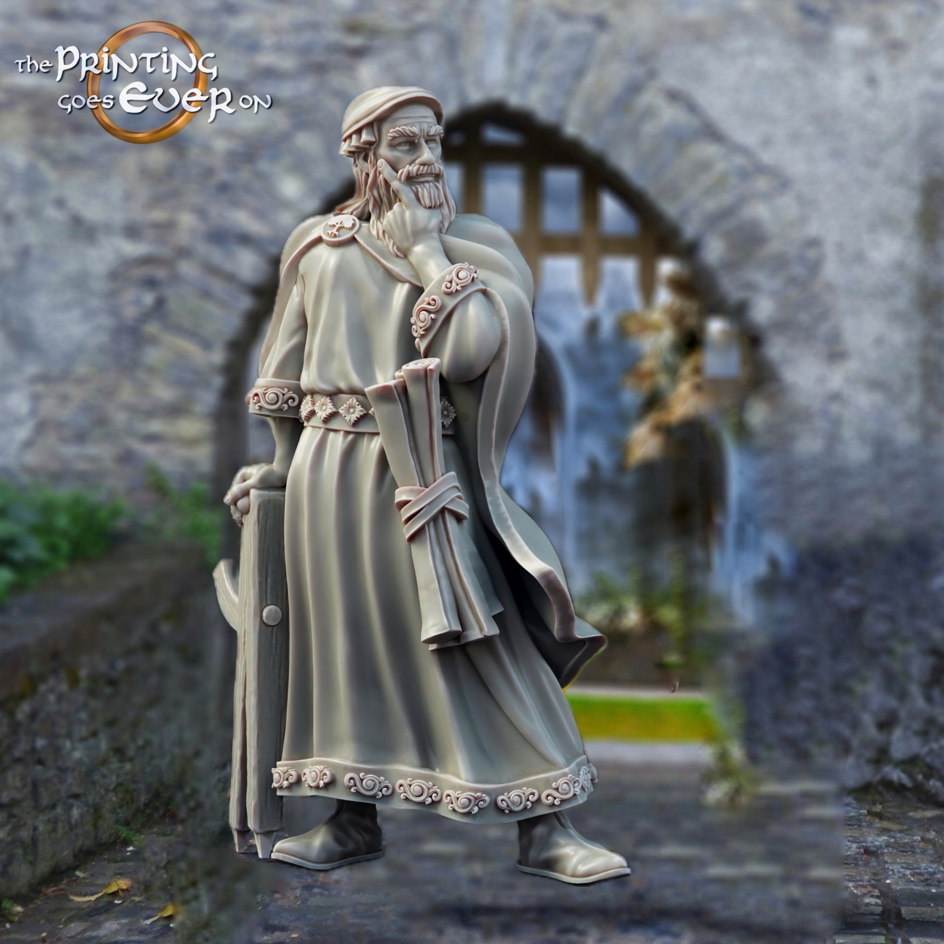 Produktfoto mittelalterliche historische Figur 75mm Scale The Printing Goes Ever On (TPGEO)  0: Mittelalterliche Ritter Figuren Architekt Mittelalterliche Stadt