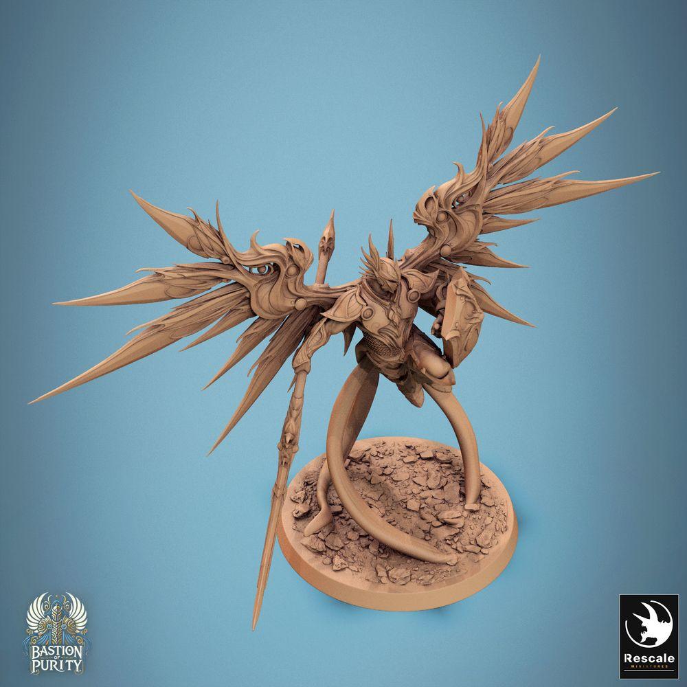 Produktfoto Tabletop 28mm Lord of the Print (LotP) 0: Tabletop Miniatur: Geflügelter Paladin / Engelskrieger, Himmelsritter mit Langschwert und Wappenschild - Aurelian Skyblade (24_09_B5)