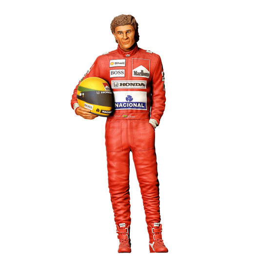 Diorama Modellbau Produktfoto 0: Rennfahrer mit Helm – Figur im Rennanzug mit Sponsorenlogos (Ref. Nr. 412)