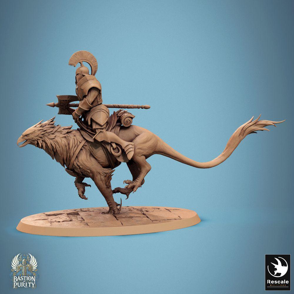 Produktfoto Tabletop 28mm Lord of the Print (LotP) 0: Fantasy Figur: Ritter auf Echsenreittier - Raptor‑Reiter mit Lanze und Schild, Lanzenkavallerie, Bestienreiter, Elite‑Kavallerie (24_09_G6)