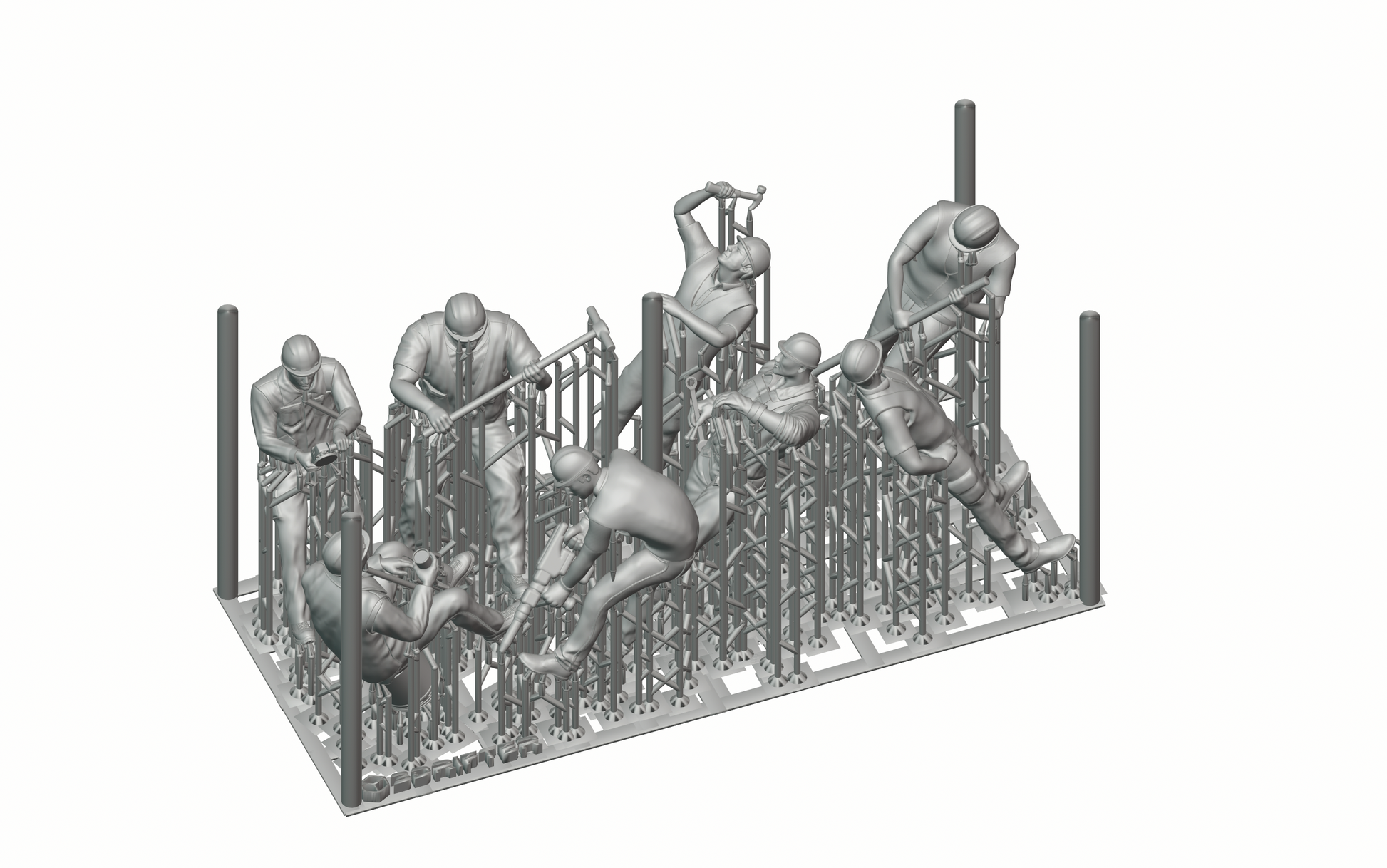 Produktfoto Diorama und Modellbau Miniatur Figur: Bauarbeiter Set, 8 Figuren