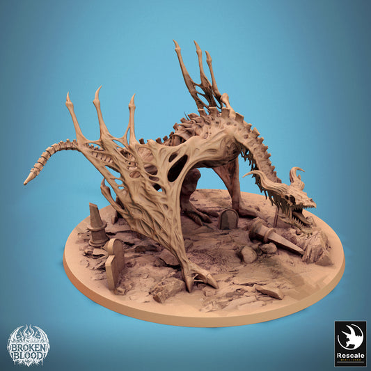 Produktfoto Tabletop 28mm Lord of the Print (LotP) 0: Tabletop Miniatur: Untoter Skelett-Wyvern, Knochendrache und Gruftbestie, Boss-Kreatur - Bann Wyvern (24_11_E1)