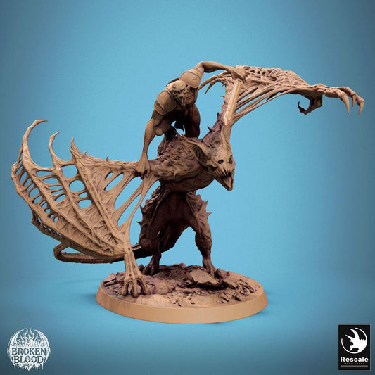 Φωτογραφία προϊόντος Tabletop 28mm Lord of the Print (LotP) 0: Tabletop Μινιατούρα: Δαίμονας καβαλάρης σε φτερωτό θηρίο, Άνθρωπος-νεκρός καβαλάρης, Χάος Ιππικό, Αρχηγός τέρας τρόμου (24_11_D1)