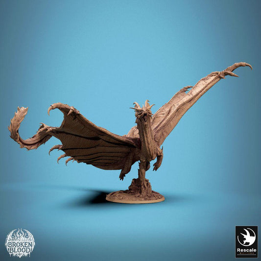 Zdjęcie produktu Tabletop 28mm Lord of the Print (LotP) 0: Figurka fantasy: Złoty Smok - legendarna latająca bestia w dynamicznej pozie lotu z rozpostartymi skrzydłami, Wyvern/Lindwurm, boss monster (24_11_A1)