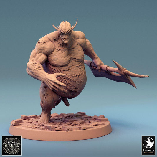 Immagine del prodotto Tabletop 28mm Lord of the Print (LotP) 0: Miniatura Tabletop: Esecutore Demone Ogre con Picca ad Uncino, Fanteria Mostruosa, Signore degli Ogre, Mostro Boss (24_08_D11)
