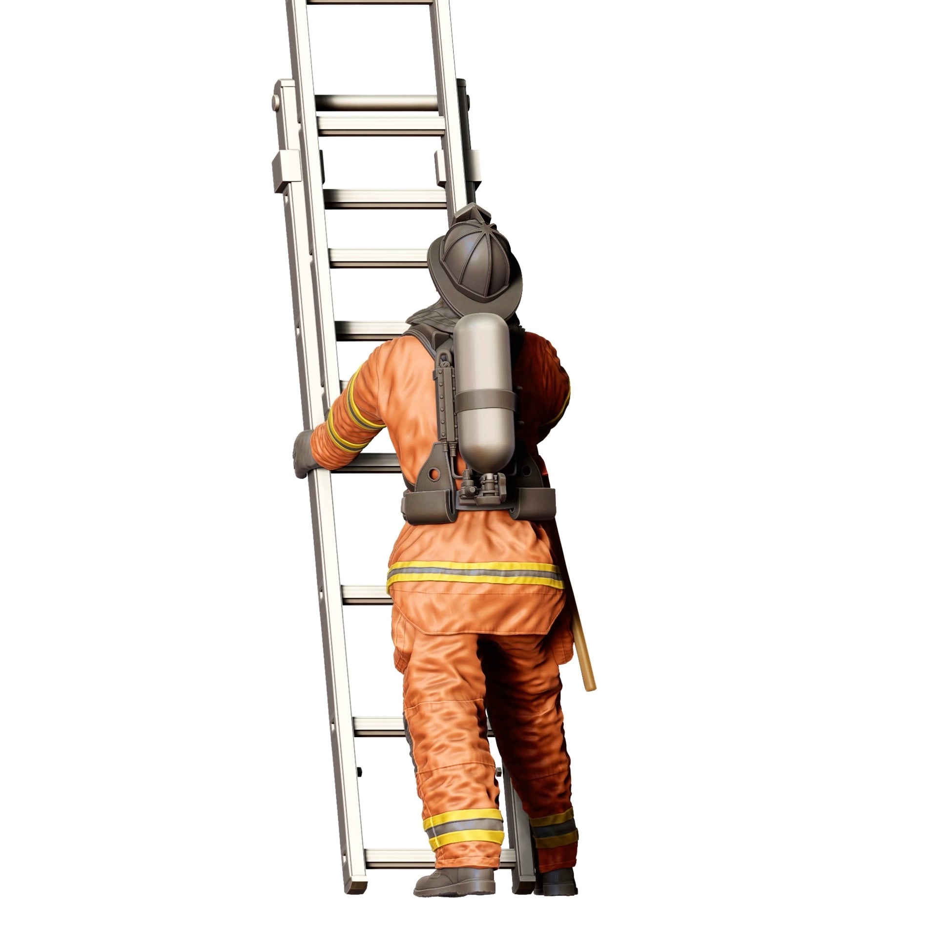 Diorama Modellbau Produktfoto 0: Feuerwehrmann Amerikanisch - Hält Leiter hinten (Ref. Nr. 310)