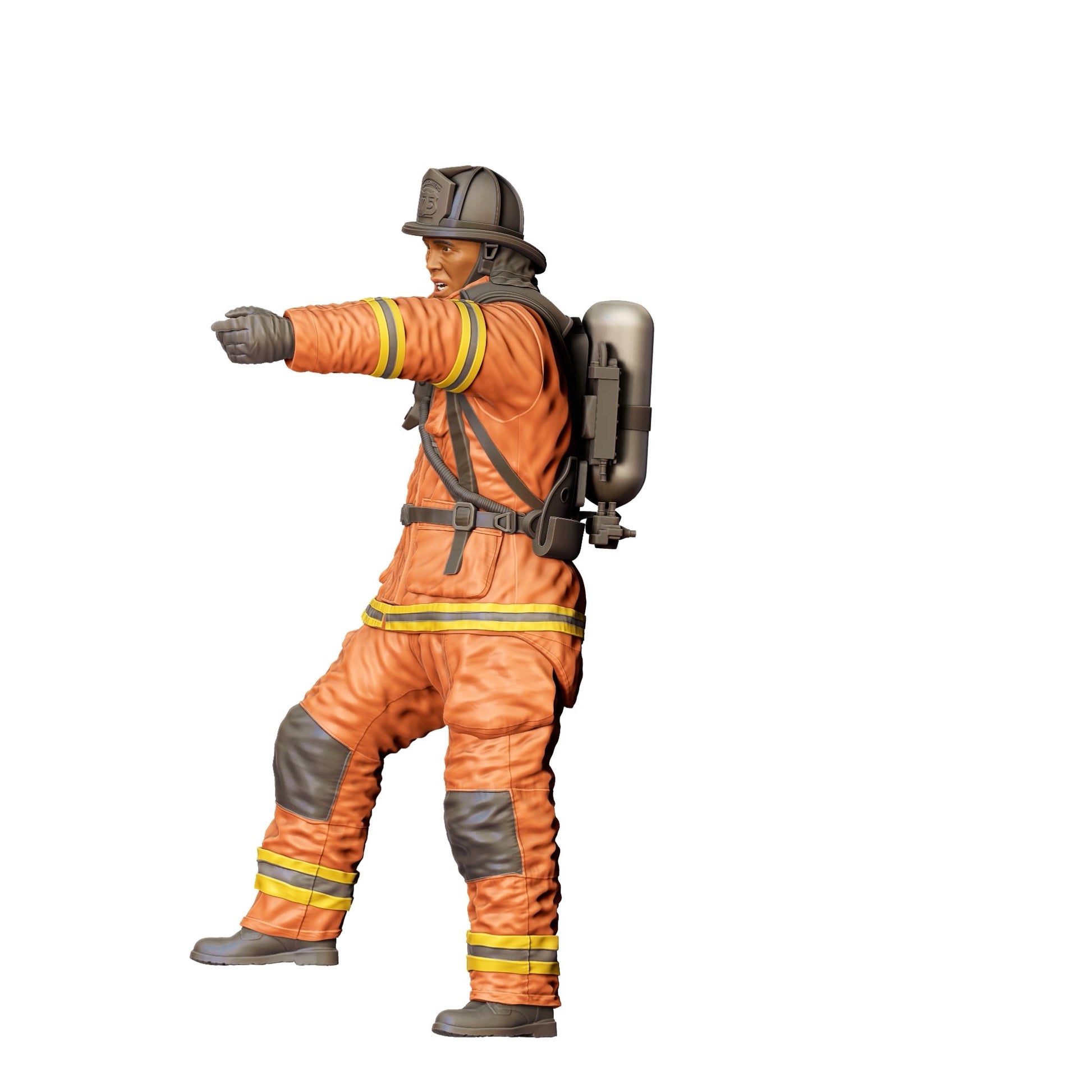 Diorama Modellbau Produktfoto 0: Feuerwehrmann Amerikanisch - Mit Schutzausrüstung (Ref. Nr. 306)