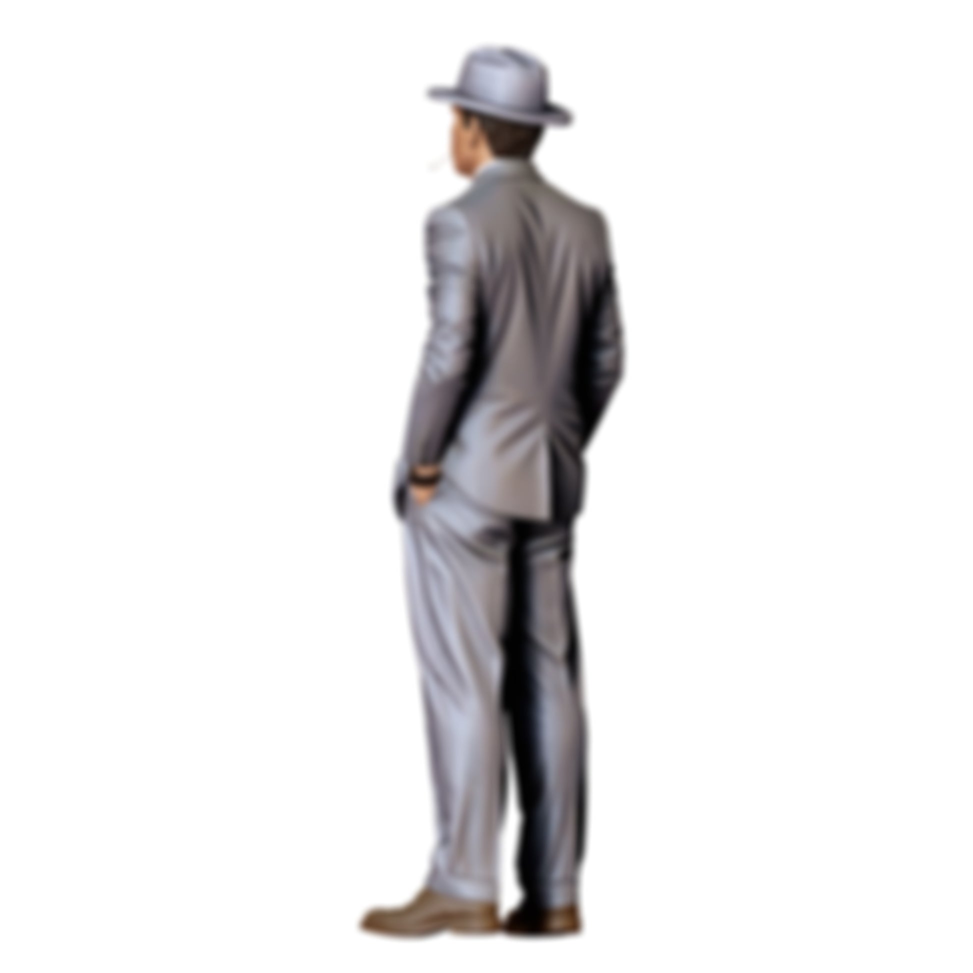 3DP Miniatures 3: Stehende Figur: Gangster im doppelreihigen Anzug mit Hut & Zigarette (Ref. Nr. 514)