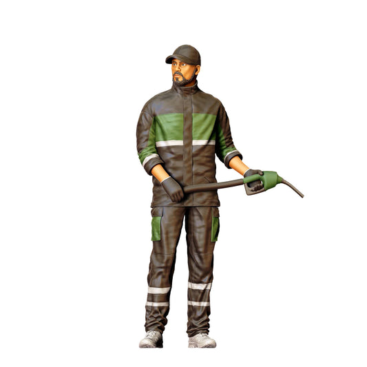 Diorama Modellbau Produktfoto 0: Tankwart in Arbeitskleidung – Figur mit Zapfpistole (Ref. Nr. 431)