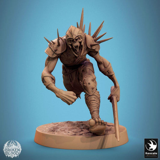 Φωτογραφία προϊόντος Tabletop 28mm Lord of the Print (LotP) 0: Tabletop Μινιατούρα: Ghoul Ravager - Γκουλ-Βερσέρκερ σε επίθεση με ρόπαλο, Άνθρωπος-Νεκρός Πολεμιστής, Χάος-Βάρβαρος, καταραμένος Πρωταθλητής (24_11_C23)