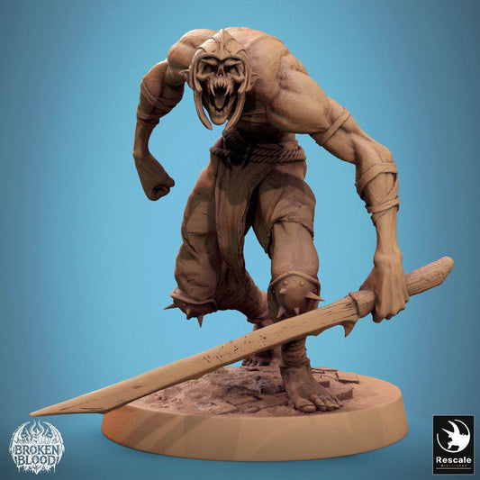 Φωτογραφία προϊόντος Tabletop 28mm Lord of the Print (LotP) 0: Miniature Tabletop: Ghoul Ravager, τερατώδης μαχητής με δίχειρη λεπίδα, βρυχηθμός κοντινής μάχης, αφεντικό τέρας για Wargaming, Skirmish και Dungeon (24_11_C31)