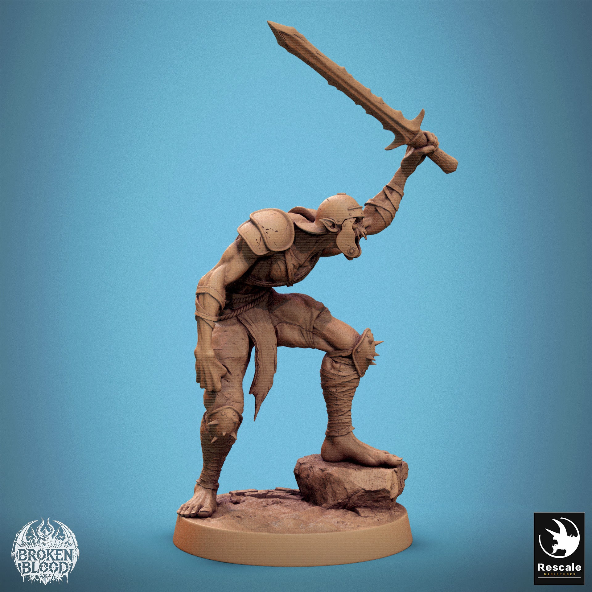 Foto do produto Tabletop 28mm Lord of the Print (LotP) 1: Miniatura de Tabletop: Ghul Verwüster (Ghoul Ravager), guerreiro não-morto com lâmina serrilhada - campeão sombrio e lutador monstruoso (24_11_C37)