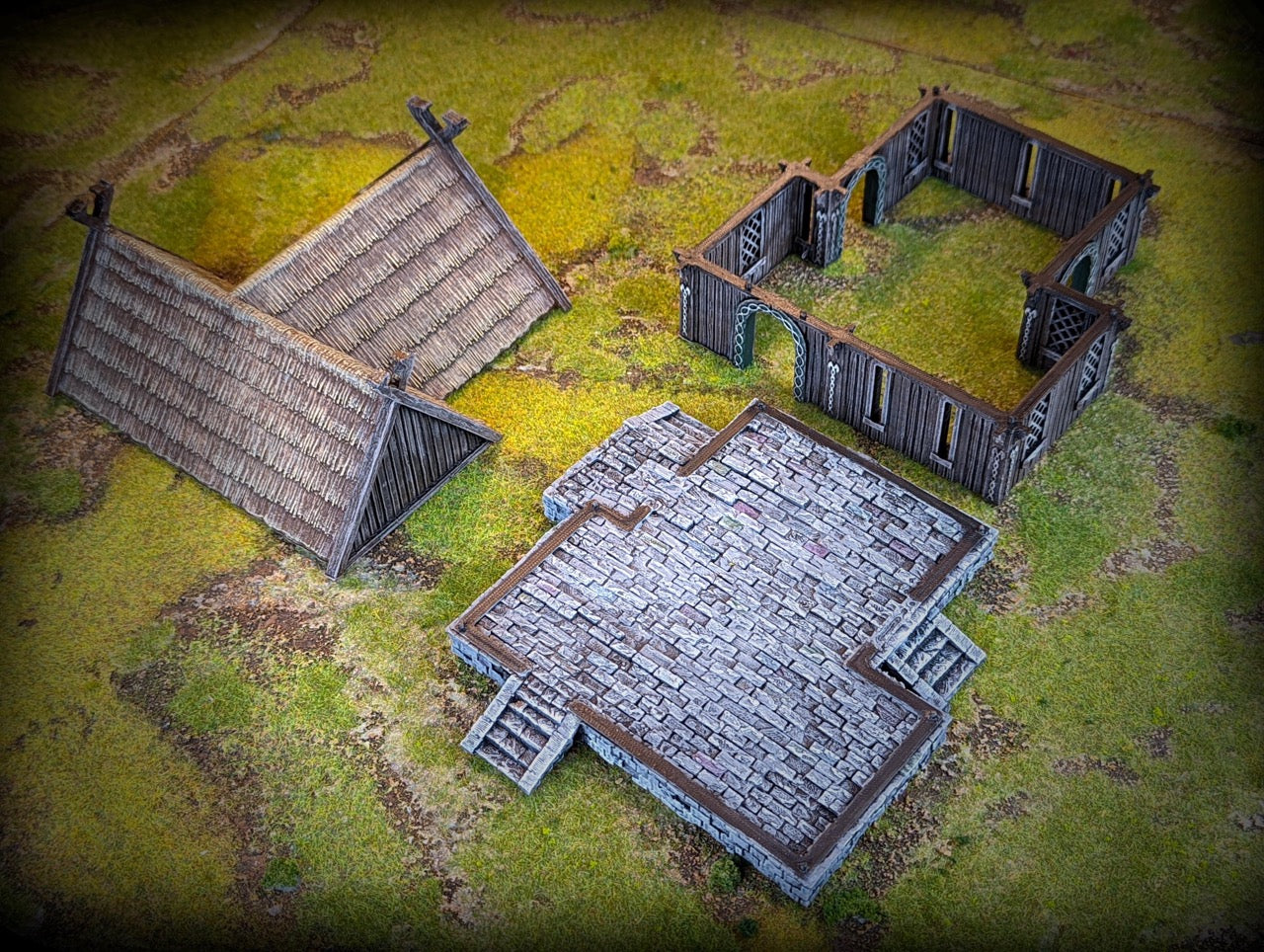 Produktfoto Tabletop 28mm Geländeteile, Häuser, Dekoration und Bits von Creation Conquest (CC)  0: Haus des Händlers - Kingdom Of Saxonia - Mittelalterliches Dorf der Pferdeherren