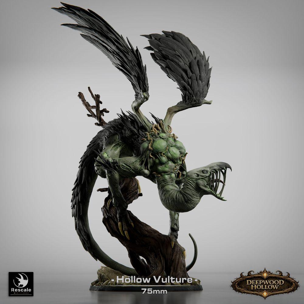 Foto do produto Tabletop 28mm Lord of the Print (LotP) 1: Tabletop Miniatura: Demônio Abutre / Hollow Vulture - quimera voadora, pássaro do terror em mergulho com garras, asas rasgadas e cauda de chicote (26_03_D1)