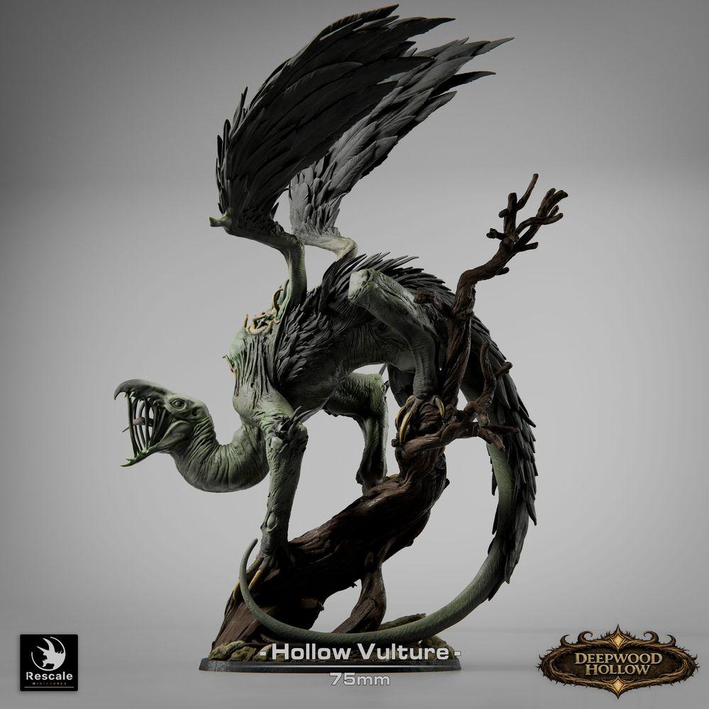Foto do produto Tabletop 28mm Lord of the Print (LotP) 3: Tabletop Miniatura: Demônio Abutre / Hollow Vulture - quimera voadora, pássaro do terror em mergulho com garras, asas rasgadas e cauda de chicote (26_03_D1)