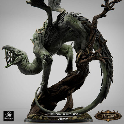 Foto do produto Tabletop 28mm Lord of the Print (LotP) 4: Tabletop Miniatura: Demônio Abutre / Hollow Vulture - quimera voadora, pássaro do terror em queda com garras, asas rasgadas e cauda de chicote (26_03_D1)