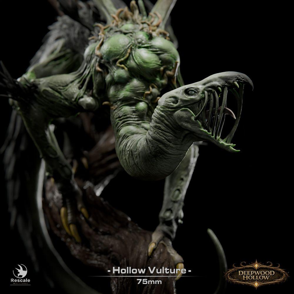 Foto do produto Tabletop 28mm Lord of the Print (LotP) 5: Tabletop Miniatura: Demônio Abutre / Hollow Vulture - quimera voadora, pássaro do terror em mergulho com garras, asas rasgadas e cauda de chicote (26_03_D1)
