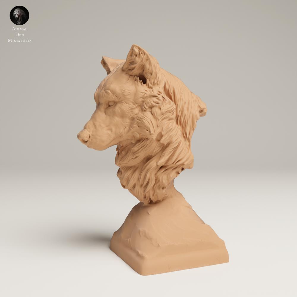 Foto del prodotto statuetta animale Animal Den Miniatures 2: animale selvatico: lupo grigio - busto (25_06_16)