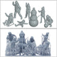 Foto del prodotto diorama modellistico 0: Bambini in inverno - 7 figure - Pupazzo di neve e battaglia di palle di neve