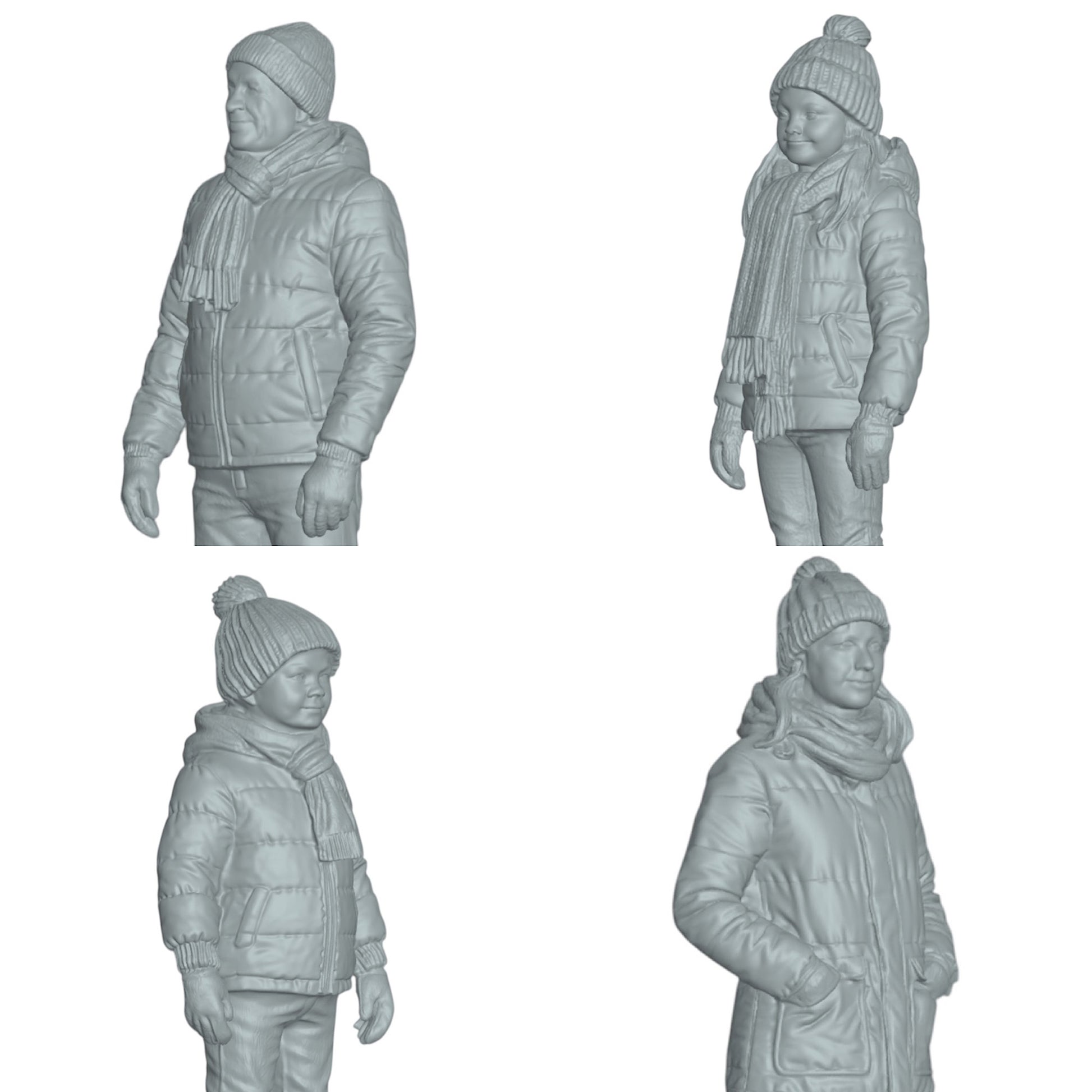 Foto del prodotto diorama modellistico 0: Famiglia invernale - 4 figure - Inverno incantato