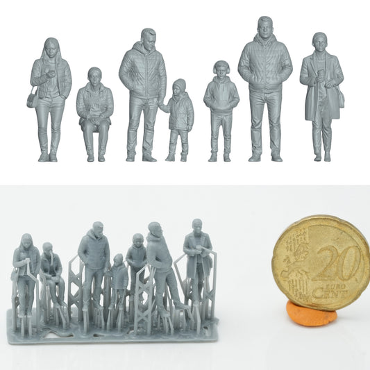 Imagem do produto de modelismo diorama 1: Conjunto de figuras de transeuntes 3 - 7 figuras (h0_30)