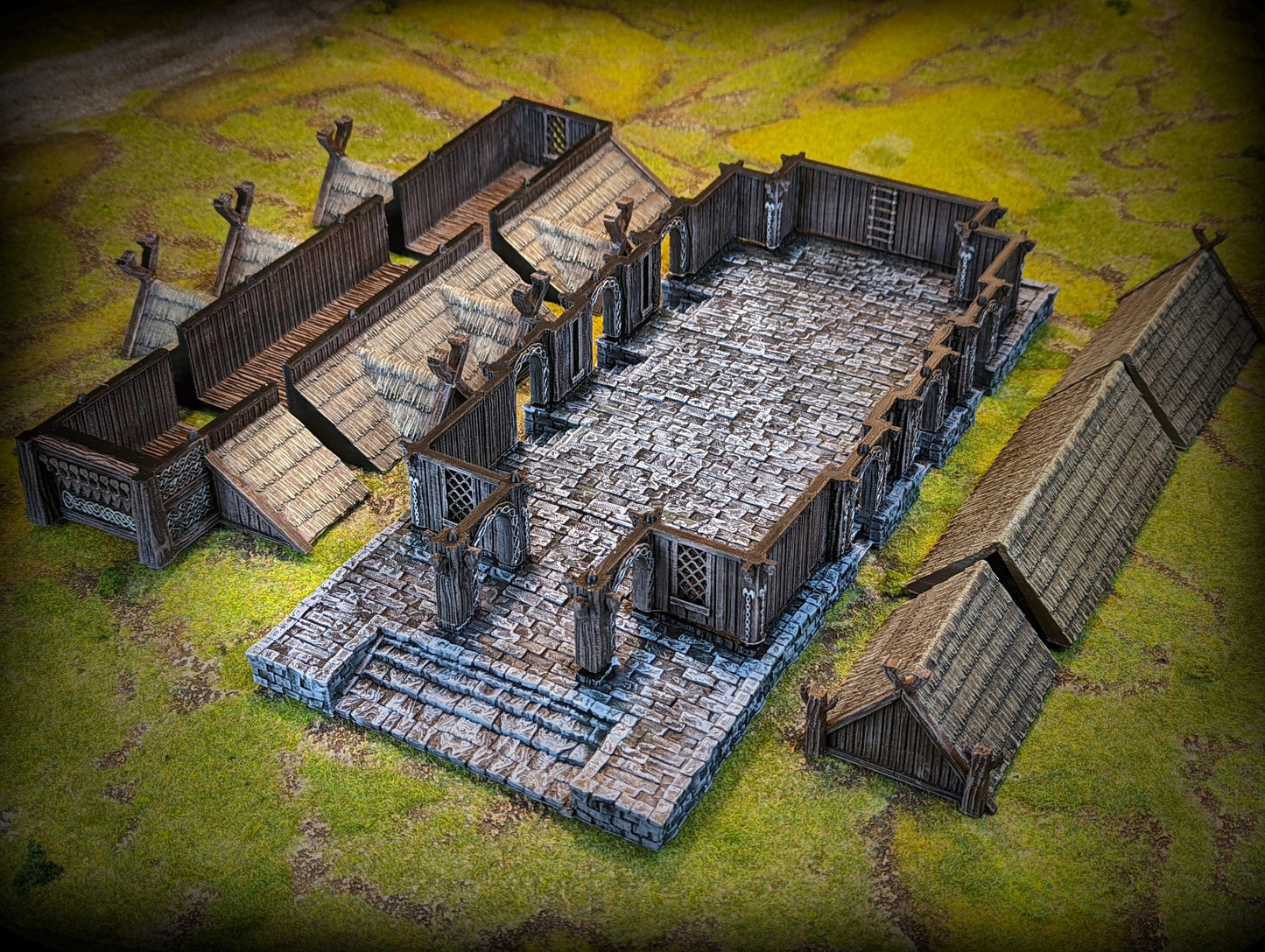 Produktfoto Tabletop 28mm Geländeteile, Häuser, Dekoration und Bits von Creation Conquest (CC)  0: Die Große Halle - Kingdom Of Saxonia - Mittelalterliches Dorf der Pferdeherren