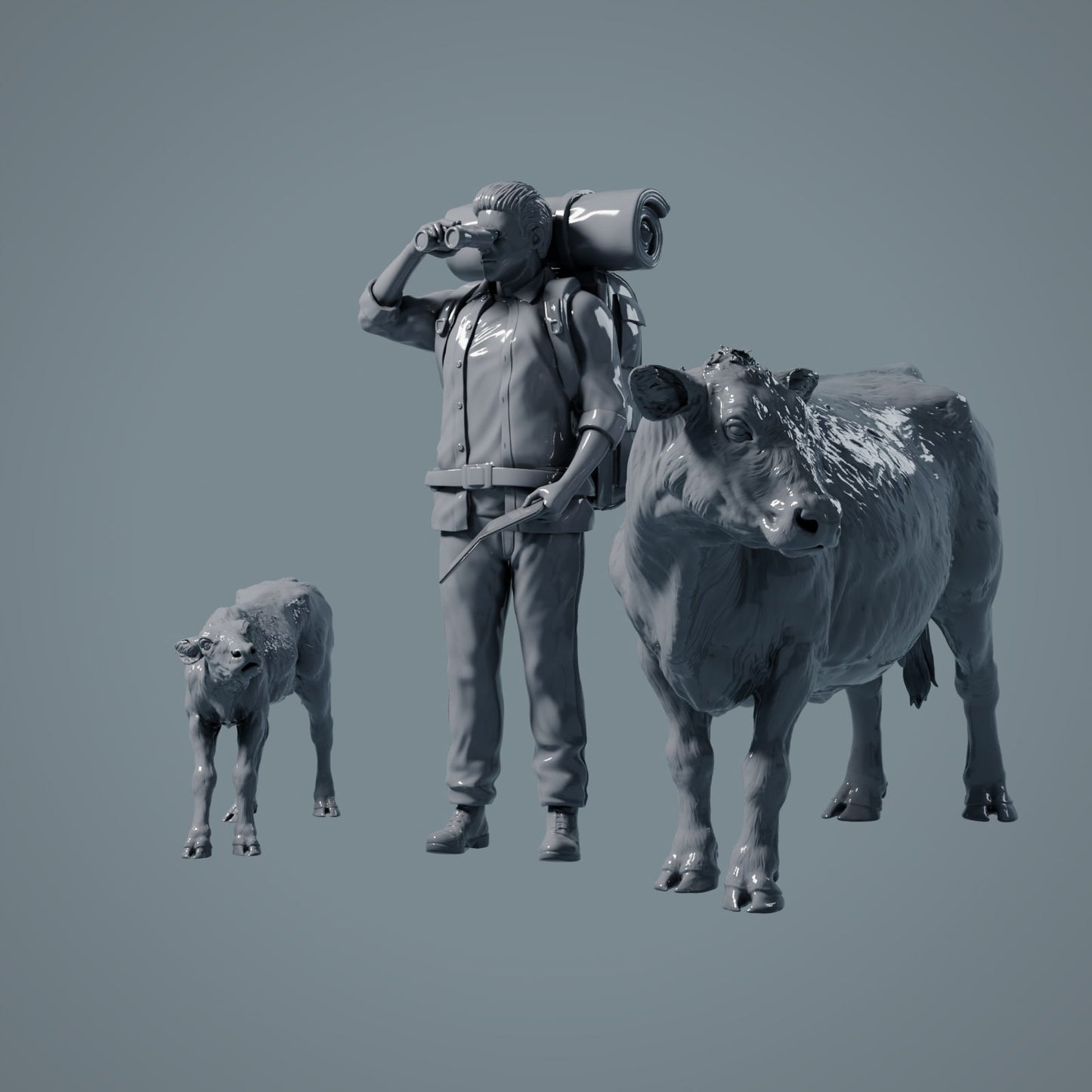 Φάρμα Ζώο Φιγούρα: Αγελάδα και Μοσχάρι - Red Devon Cow (a029)