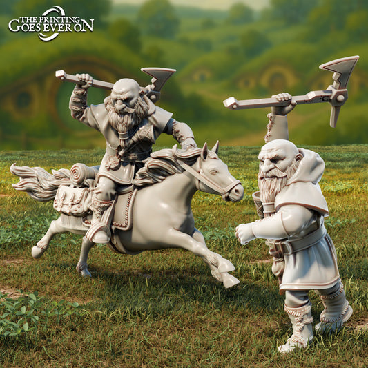 Produktfoto Tabletop 28mm The Printing Goes Ever On (TPGEO)  0: Odrin - Zwergen Gefährte zu Fuß und auf dem Pony