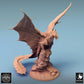 Produktfoto Tabletop 28mm Lord of the Print (LotP) 2: Fantasy Figur: Legendärer Drache/Dragon auf Fels-Diorama, geflügelte Drachenbestie in Sprungpose, wyvern-ähnliches Boss-Monster (24_08_J)