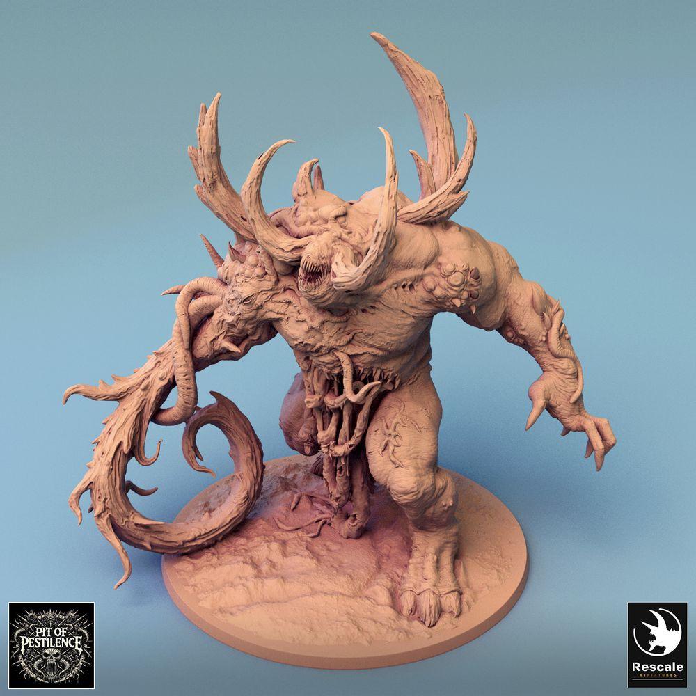Produktfoto Tabletop 28mm Lord of the Print (LotP) 0: Tabletop Miniatur: Dämonenfürst, Verderbnisdämon, Höllenbestie mit Tentakelarm, Klauen und Hörnern, Bossmonster (Ulcerated Colossus) (24_08_K)