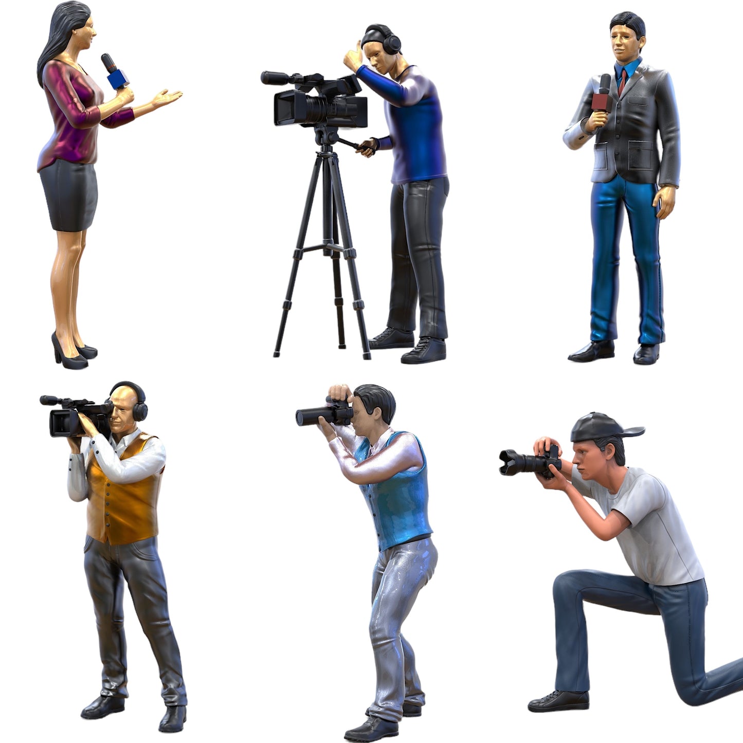 Produktfoto Diorama und Modellbau Miniatur Figur: Reporter Set, 6 Figuren