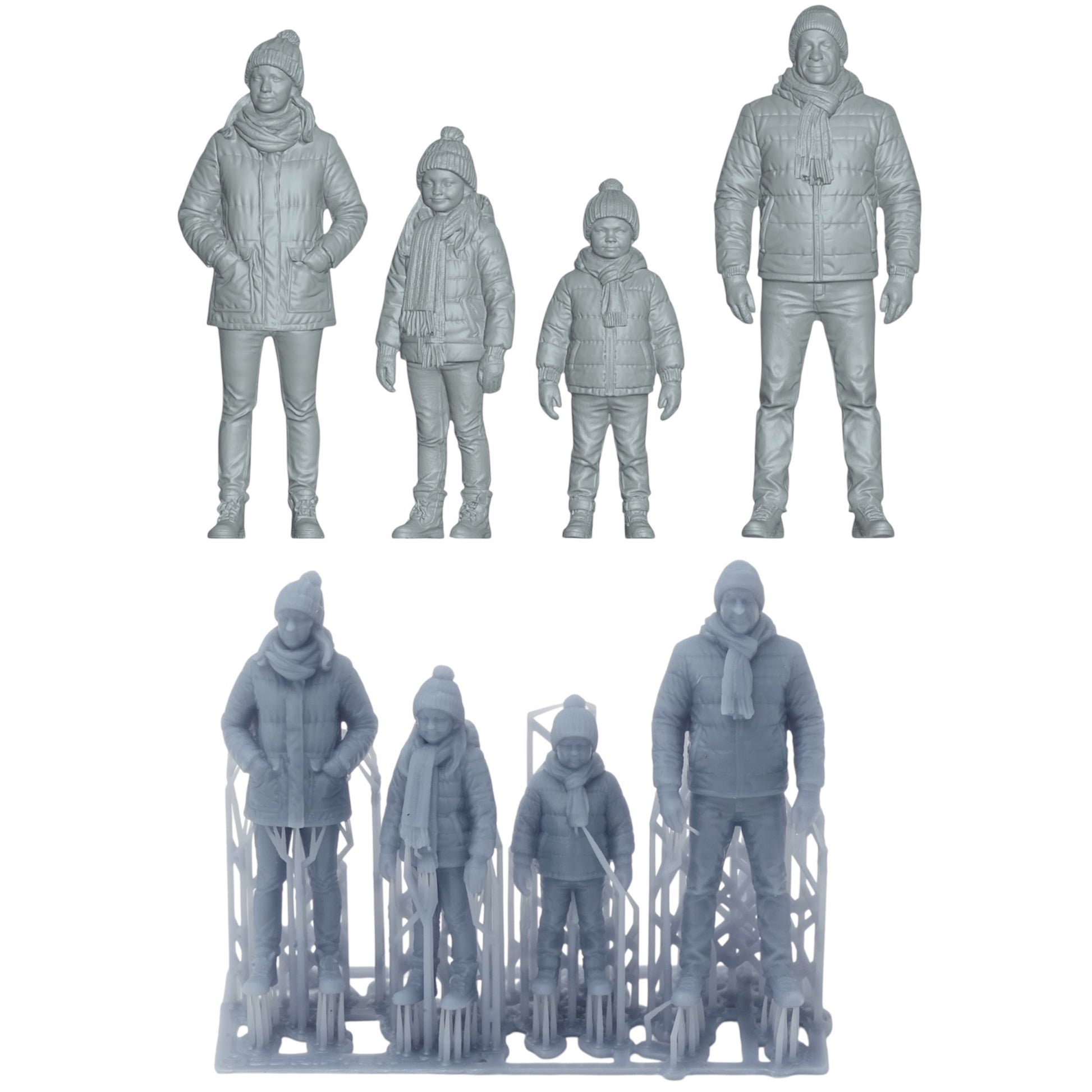 Foto del prodotto diorama modellistico 0: Famiglia invernale - 4 figure - Inverno incantato