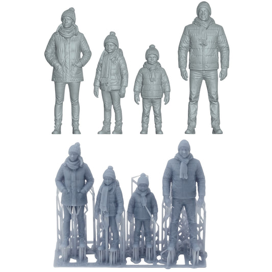 Foto del prodotto diorama modellistico 0: Famiglia invernale - 4 figure - Inverno incantato