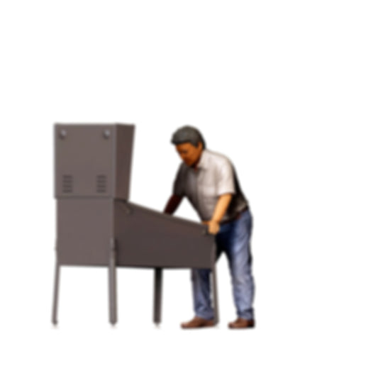 Foto prodotto di modellismo per diorama 0: figura in piedi: uomo al flipper con entrambe le mani (rif. n. 519)