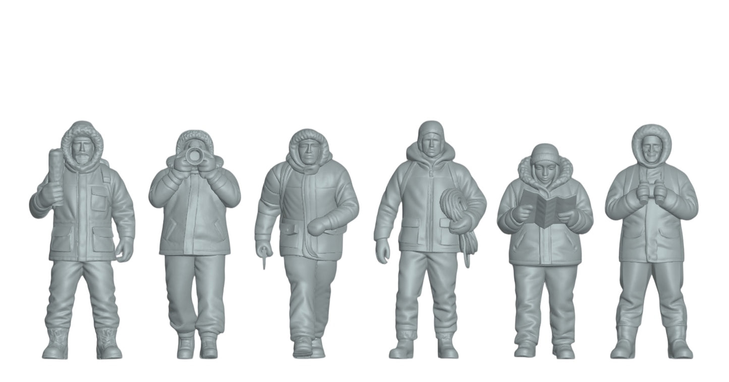 Produktfoto Figur H0, 1:72 - 0: Polar Forscher Figuren Set (6 Figuren)