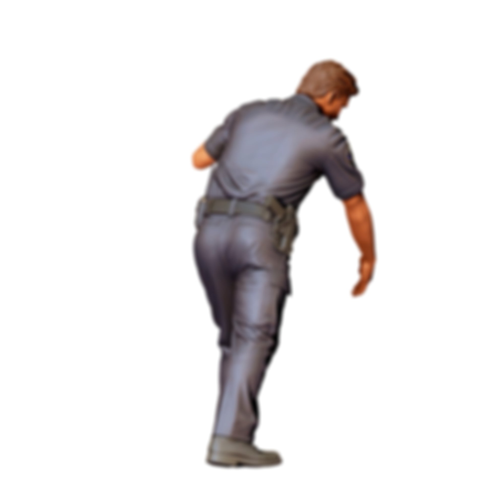 3DP Miniatures 1: Gehende Figur: Polizist in Uniform mit Dienstgürtel & erhobenem Arm (Ref. Nr. 501)