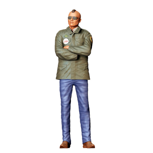 Diorama Modellbau Produktfoto 0: Figur im Military-Look mit Irokese - Großstadt Außenseiter (Ref. Nr. 424)