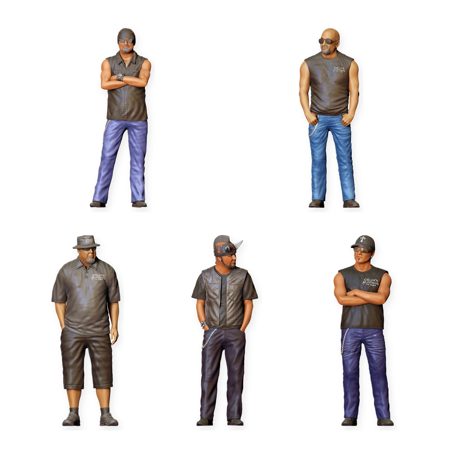Diorama Figuren-Set: Tuning-Werkstatt und Mechaniker (Nr. S70) – STL-geprüfte Übersicht aller enthaltenen unbemalten Resinfiguren