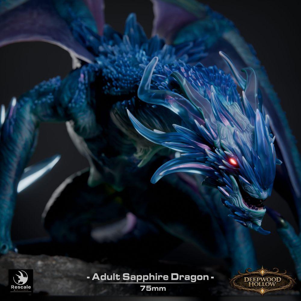 Foto do produto Tabletop 28mm Lord of the Print (LotP) 1: Tabletop Miniatura: Saphirdrache, Cristal Drago, Dragão de Pedra Preciosa, Grande Dragão, Monstro Chefe, pronto para saltar, ataque de respiração (26_03_C1)