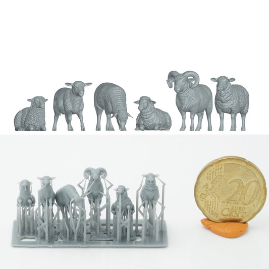 Foto do produto Figura de Animal Diorama, Modelismo: 0: Figuras de Animais de Fazenda: Conjunto de Porcos - 6 Porcos (Ref a051)