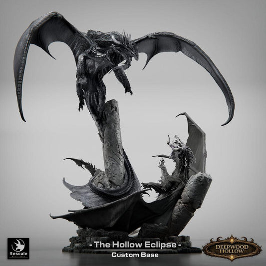 Foto do produto Tabletop 28mm Lord of the Print (LotP) 0: Figura de Fantasia: Hollow Eclipse Dragão-Diorama - Duelo de Dragões no Combate Aéreo sobre Picos de Rocha - Boss, Inimigo Final, Grande Modelo, Miniatura de Exibição para Tabletop e Wargaming (26_03_B1)